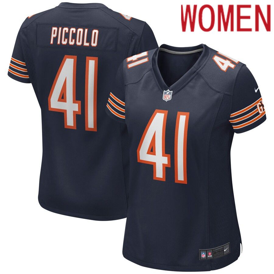 Women Chicago Bears #41 Brian Piccolo Nike Navy Game Retired Player NFL Jersey->women nfl jersey->Women Jersey